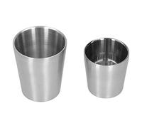 XZXCVN Mugs Inox 304 Double Paroi, Ensemble 2 Pièces 180ml et 300ml - Isolation Thermique, Durable et Polyvalent pour Bière, Vin et Café