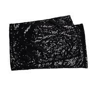 XZXCVN Nappe à Paillettes 2 Couleurs, Opaque, sans Couture, Décoration de Table Large Usage, Polyester et Plastique - Élégante et Brillante, Résistante, Parfaite pour Fêtes et Mariages (Noire)