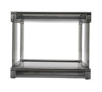 XZXCVN Organisateur De Bureau Grand Volume, Rangement Multifonctionnel en Pet, 30x35,5x27cm - Design Minimaliste, Grande Capacité, Idéal pour Cuisine et Bureau (Noir Transparent)