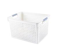 XZXCVN Panier de Rangement Rectangulaire, Corbeille Plastique Multifonction Portable avec Poignée, 13,5x22x15cm - Ventilé, Durable, Idéal pour Bureau et Jeux