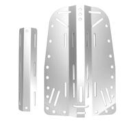 XZXCVN Platine de Dos de Plongée Aluminium Léger, Compatible Bouteille Simple et Double, Couleur Argent - Conception Ergonomique, Matériau Durable, pour Plongée Récréative et Aventure (Silber)