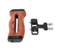 XZXCVN Poignée Latérale en Bois pour Cage Caméra, Poignée Universelle avec Monture Cold Shoe et Trou Vis 1/4 Pouce - Prise Ergonomique, Installation Polyvalente, Compatible Nombreuses