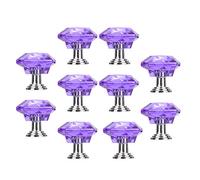 XZXCVN Poignées de Tiroir Forme Unique, Boutons en Plastique Violet et Argent, 24x24mm - Résistantes et Ergonomiques, Faciles à Installer, Adaptées pour Meubles et Armoires