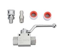 XZXCVN Pressure Washer Ball Valve Kit Stainless Steel 3 / 8in, 4500 PSI - Durable, Corrosion Resistant, c.Jet Tool, Idéal pour Nettoyage Haute Pression (1/4)