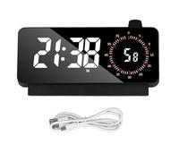 XZXCVN Réveil Numérique Bureau Double Alarme, Affichage Température, Luminosité Réglable, 5 Minutes Snooze - Écran HD, Silencieux, pour Chambre et Bureau (Lettrage Rouge de la Coquille Noire)