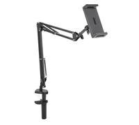 XZXCVN Support Universel Téléphone et Tablette Pliable, Bras Réglable, Pince Stabilité 6,5 cm, Protection Silicone - Ajustable Hauteur et Angle, Compatible 12,9 Pouces, Idéal Bureau et