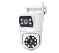 XZXXZSZ Caméra de sécurité, 8MP Double Objectif WiFi caméra PTZ extérieure sans Fil écran de sécurité Suivi Automatique Surveillance vidéo(8MP NO SD Card)