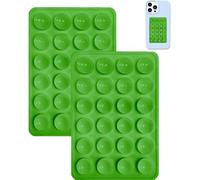 Xzyden Lot de 2 supports de téléphone à ventouse en silicone antidérapant pour téléphone portable, mains libres pour selfies et vidéos, support adhésif en silicone pour téléphones portables (vert)