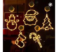 Xzyden Lot de 5 guirlandes lumineuses à DEL chaudes pour décorations de Noël, 18 x 20 cm, jaune