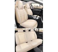 XZYNB Housse Siège Auto pour BYD Tang 2018-2019 2020 2021, 5-Places Cuir PU Avant Arrière Complète Housse Siège,Imperméable Respirante,Compatible avec Les Airbags Latéraux,Beige