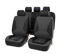 XZYNB Housses Siège Auto Cuir pour Skoda Fabia 2015-2020 2021 2022 2023 2024 2025, 9 Pièces Toutes Saisons Imperméables Respirantes Antidérapantes,Black+Gray