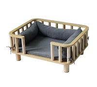 XZZHSM Lit pour Chat, canapé surélevé Durable avec literie et Rails, lit pour Chien Amovible en Bois Respirant, mobilier Universel Toutes Saisons pour Petits/Grands Animaux de Compagnie (Couleur :