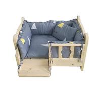 XZZHSM Lit pour Chat, lit pour Chien en Bois d'intérieur et d'extérieur avec Rails et escaliers, Tapis Amovible, Lits surélevés pour Animaux de Compagnie de Grande, Moyenne et Petite Taille, Facile