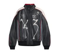 Y-3 - GFX Leather Jacket - Homme - Vestes - Noir - Taille: S