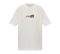 Y-3, Homme, Tops, Blanc, Taille: XL T-shirt en coton avec imprimé