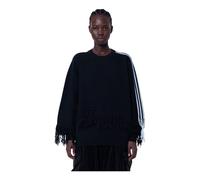 Y-3 - Pull en maille à franges 3 bandes - Femme - Pulls - Noir - Taille: 42 FR