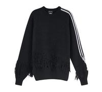 Y-3 - Pull en maille à franges 3-Stripes - Homme - Pulls - Noir - Taille: M