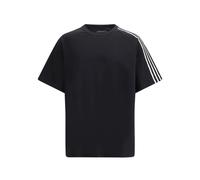 Adidas, Homme, Tops, Noir, Taille: XL T-shirt à Manches Courtes Bord Brut 3 Bandes