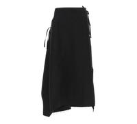 Y-3 - Sport Uniform Raw Cut 3-Stripes Twill Midi Skirt - Femme - Jupes - Noir - Taille: 36 FR
