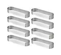 Y- 8 moules ovales pour tartelettes, dessert français, mousse, tarte aux fruits, anneau pour gâteau, moule à gâteau, quiche, anneau en acier inoxydable pour gâteau et mousse.