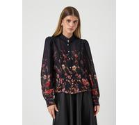 Y.A.S Y. A.S Y. A.S Black Floral Pattern Long Sleeve Shirt Black EU 38 (UK 10)