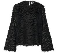 Y.A.S Y. A.S Y. A.S Black Textured Long Sleeve Blouse