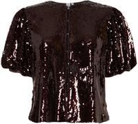 Y.A.S Y. A.S Y. A.S Red Sequin Puff Sleeve Top