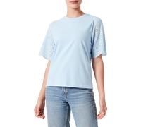 Y.A.S Yaslex SS Top W. EMB Sleeves S. Noos Chemisier à Manches Courtes, Ciel Clair, L Femmes