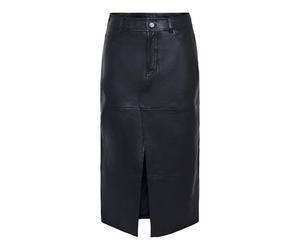 Y.A.S Yasmina HMW Jupe Longue en Cuir Noos, Noir, XS