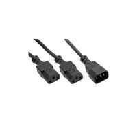 Y-cable - Câble d'alimentation - IEC 60320 C14 pour power IEC 60320 C13 - 3 m - noir