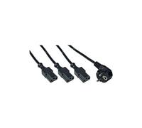 Y-cable - Câble d'alimentation - power CEE 7/7 pour power IEC 60320 C13 - 3 m - noir
