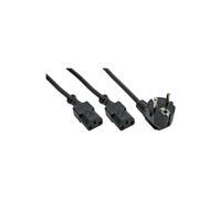 Y-cable - Câble d'alimentation - power CEE 7/7 pour power IEC 60320 C13 - 5 m - noir