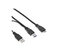 Y-cable - Câble d'alimentation / USB - Micro-USB Type B (M) pour USB (alimentation uniquement), USB type A (P) - 1.5 m - noir