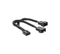Y-cable - Répartiteur d'alimentation de ventilateur - MLI à 4 broches (M) pour MLI à 4 broches (F) - 15 cm - noir