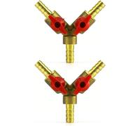 Y Connecteur de Tuyau 3 Voies séparateur,Alliage de Laiton et de Zinc,8 mm Valve à Bille pour Eau,Huile et gaz pour arrosage de Jardin(2 pièce)