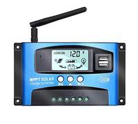 Y&H 100A 12V/24V Contrôleur de charge solaire MPPT avec écran LCD, double USB et WIFI, régulateur de panneau solaire adapté pour batterie au gel inondé et au lithium Modèle : BL912-100A-WIFI (bleu)