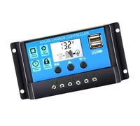Y&H 30A Contrôleur de Charge Régulateur Panneau Solaire 12V/24V Régulateur de panneau solaire de Batterie Intelligent avec 5V Light Timer Control LCD Display avec Double Port USB LCD Affichage