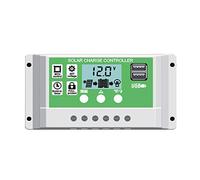 Y&H 30A Contrôleur de Charge Régulateur Panneau Solaire pour batterie au plomb/lithium 12V/24V Contrôleur de charge intelligent avec écran LCD et double port USB,réglage de la minuterie marche/arrêt