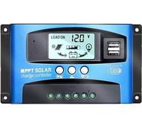Y&H MPPT Régulateur de charge de panneau solaire 40 A 12 V/24 V avec double port USB, écran LCD, modèle : Wanderer BL912 (bleu)