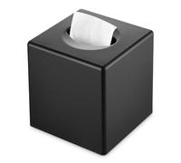 Y-in Hand Housse de boîte à mouchoirs carrée pour Salle de Bain, comptoirs, commodes, Table de Nuit, Salons et Bureaux - Noir