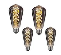 Y.W.Licht Ampoule LED ST64 E27 Filament Ampoule LED Vintage 6W Dimmable Blanc Chaud 2700K Ampoule Edison Vintage Idéale pour la Nostalgie et l'Eclairage Rétro de la Maison Cafétéria Bar 4 pièces