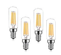 Y.W.Licht Lot de 4 ampoules LED E14 4 W 12 V - Blanc chaud 2700 K - Ampoule T25 Edison - Filament tubulaire - Vintage - Équivalent à une ampoule halogène de 40 W - Pour lampe de sel et hotte aspirante
