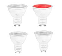 Y.W.Licht Lot de 4 spots LED GU10 teintés rouges 5 W AC220-240 V MR16 GU10 Angle d'éclairage 120° Remplacement pour ampoule halogène 50 W Éclairage décoratif (intensité non variable)
