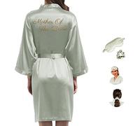 Y WJing Yi Jia Robe de demoiselle d'honneur en satin pour femme, Sauge M, Taille unique