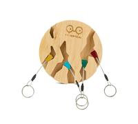 Yy Vertical Circle Keychain Doré