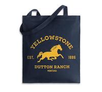 Y Yellowstone Sac fourre-tout bleu marine Horse Ranch | Sac de transport unisexe pour adulte avec inscription Dutton Ranch Montana Design uni pour un usage quotidien Produits dérivés Yellowstone