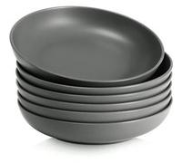 Y YHY bol à pâtes en céramique, lot de 6, 890 ml, gris mat Gris G