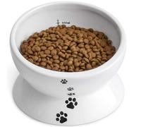 Y YHY Bol pour Chat Surélevé, Bol pour Nourriture de Chat sur Pied, Bol Incliné pour Nourriture et Eau pour Chat, Bol d'Eau en Céramique pour Chats à Face Plate ou Petits Chiens, Anti-Éclaboussures, 4