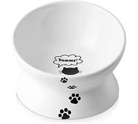 Y YHY Gamelle surélevée pour Chat, 9,1 x 12,7 cm, gamelles de Nourriture pour Chat en céramique de qualité supérieure, Anti-vomissements, mangeoire surélevée inclinée de 113,4 g, gamelle