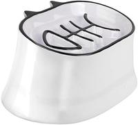 Y YHY Slow Feeder écuelle pour chat 16cm céramique surélevée bol de nourriture pour chat, blanc